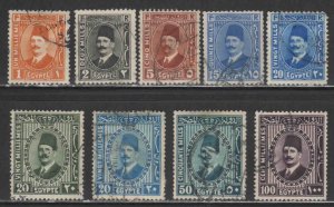 Egypt #128-149 ~ Short Set 9 of 22 ~ King Faud ~ Used, MX  (1927-37)