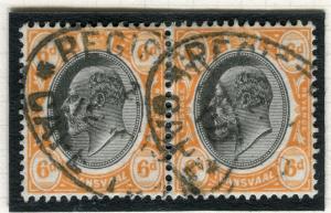 TRANSVAAL Interprovincial Period Ed VII CAPE TOWN Postmark on 6d. pair