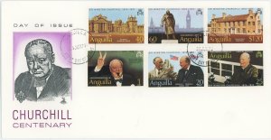 Anguilla - 193 - 198 Churchill Issue of 1974 - First Day Cachet Cover