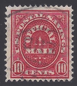 O126 Official Postal Savings Mail 1911 Used