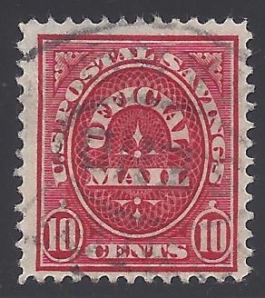 O126 Official Postal Savings Mail 1911 Used