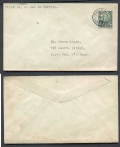 Canada cover #4851-2c KGV scroll on FDC [#150]-Toronto, Ont- Oct 17 1928-Unitrad