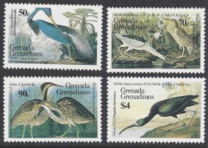Grenada Grenadines #637-41 MNH set c/w ss, 200th anniv. birth of John J. Audubon