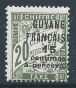 French Guiana #J6 MH 20c French Postage Due Surcharged