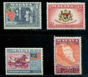 Federation of Malaya SC# 80-3 Arms, Map, Flag MH