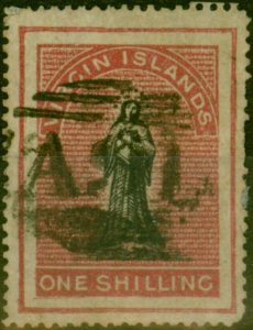 Virgin Islands 1868 1s Black & Rose-Carmine SG21a 'Long Tailed S' Good Used