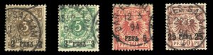 German Colonies, German East Africa #1/5 Cat$140, 1893 Surcharges, without 10...