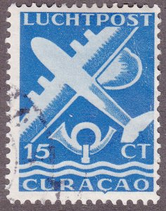 Curacao C34 Plane & Post Horn 1947