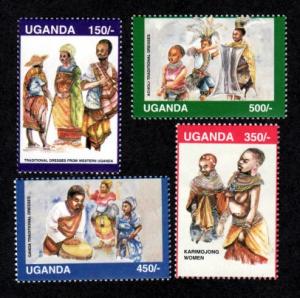 Uganda # 1461-1464 Mint NH Traditional Costumes!