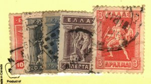 Greece #218, 220-1, 224, 228 used