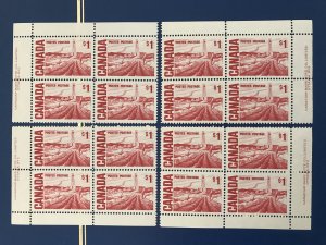 Canada 465Biii Mint NH, 1967 Match Set PLATE BLOCK