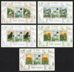 Korea New Year Dogs 5 Sheetlets 1994 CTO SG#N3358-N3362 MI#3503-3512 KB