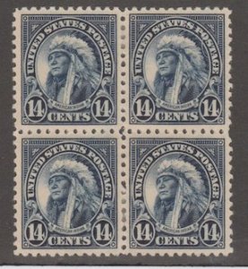 U.S. Scott Scott #565 American Indian Stamp - Mint Block of 4