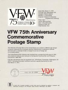 U.S. Souvenir Page SP344 VFW 1525