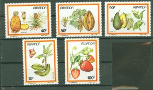 Rwanda #1287-91 Mint (NH) Single (Complete Set) (Flora)