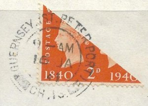 German Occupation - Guernsey Scott #255 2p red orange Bisect VF USED