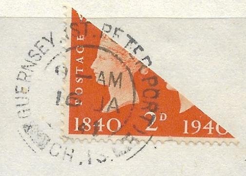 German Occupation - Guernsey Scott #255 2p red orange Bisect VF USED