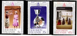 Solomon Islands Scott 345-347 MH* QE2 25 yr reign set