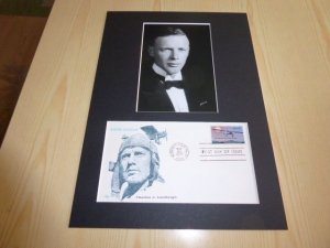 Charles Lindbergh USA FDC Cover and mounted photograph mount size A4