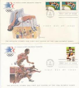 ​  USA - 1984 Olympic games , FDC High jump and run with obstacles (1324)