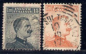 Italy Scott # 111 - 112, used