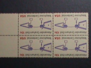 ​UNITED STATES-1976 SC#1683  BELL'S TELEPHONE PATENT APPLICATION MNH  BLOCK