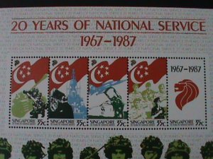 ​SINGAPORE-1987-SC#507-NATIONAL SERVICE 20TH ANNIVERSARY -MNH S/S-VF-LAST ONE
