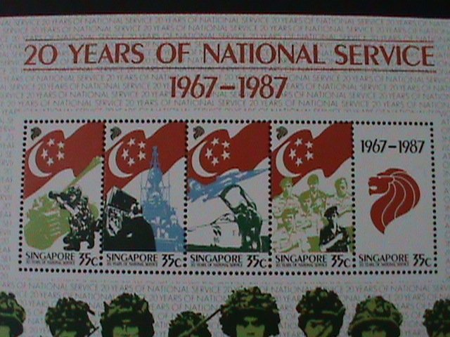 ​SINGAPORE-1987-SC#507-NATIONAL SERVICE 20TH ANNIVERSARY -MNH S/S-VF-LAST ONE