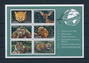 [31273] Angola 1999 Wild animals Mammals Fox Tiger Monkeys MNH Sheet