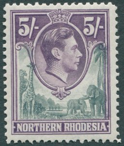 Northern Rhodesia 1938 5s grey & dull violet SG43 unused