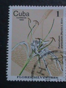 ​CUBA-VERY OLD CUBA-FLOWERS STAMPS USED-VF WE SHIP TO WORLD WIDE.WE COMBINED