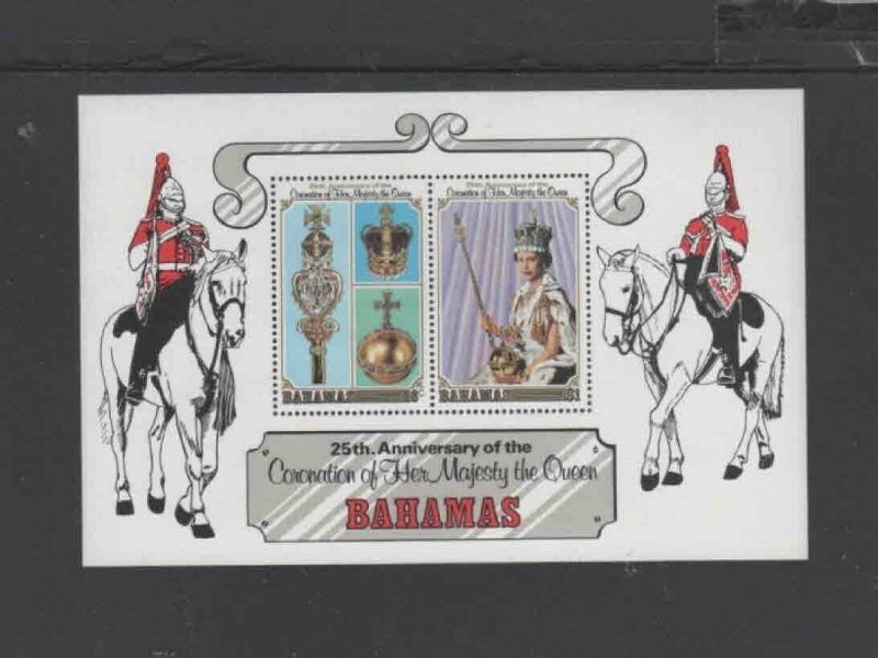 BAHAMAS #425a 1978 CORONATION OF QEII 25TH ANNIV. MINT VF NH O.G S/S aa