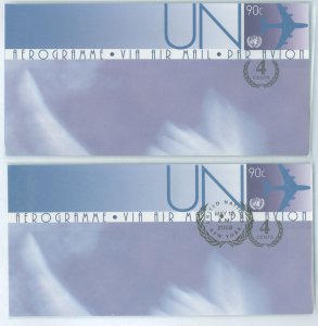 United Nations--New York UC27 2008 90c air letter sheet with a 4c surcharge, unused & used with first day cancel