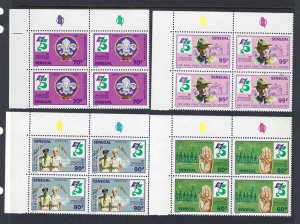 1984 Senegal Boy Scouts 75th anniversary BP corner blocks