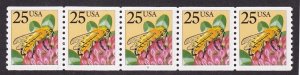 PNC5 25c Honey Bee 2 US #2281f Large Block Tag Early D Press MNH