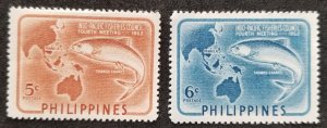 Philippines 4th Indo-Pacific Fisheries Council Meeting 1952 Fish Map (stamp) MNH