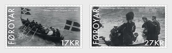 Stamps Faroe Islands 2021 - Royal Visit in 1921 (Mint) Set.