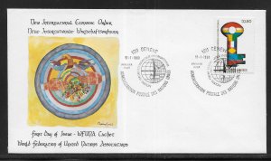 UN Geneva 89 New Economic Order WFUNA Cachet FDC First Day Cover