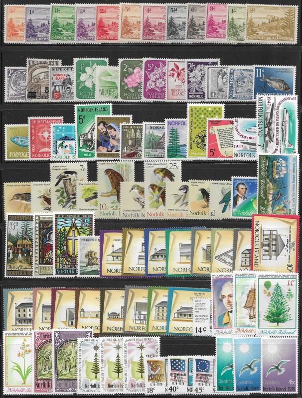 Norfolk Is. lot of 84 mint & used stamps 2017 SCV $84.90 - avg cv of $1.05 each