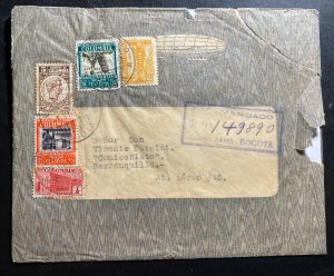 1940 Bogota Colombia Registered Airmail Cover To Barranquilla