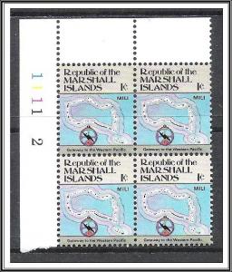 Marshall Islands #35 Maps Plate Block MNH