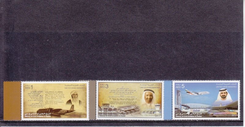 UAE - 2014 - History of Civil Aviation in Dubai - SG 1199a-c