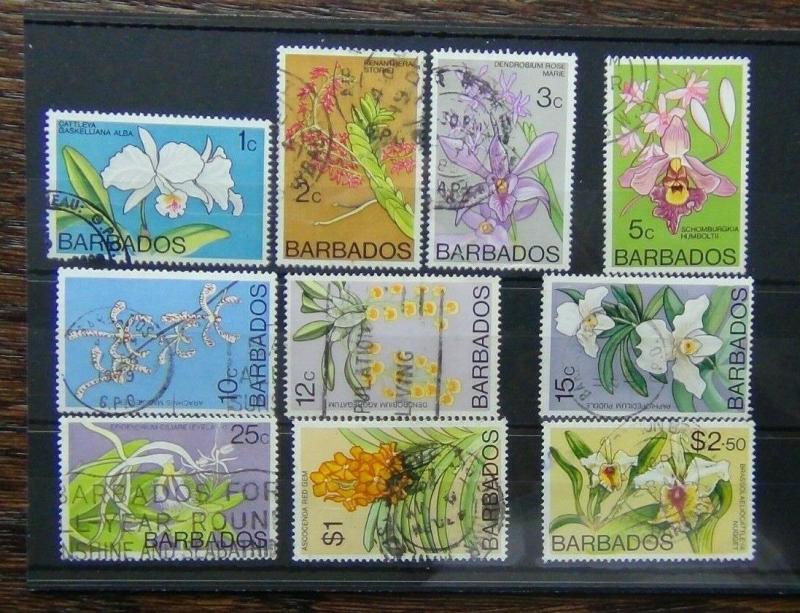 Barbados 1974 Orchids values to $2.50 Used