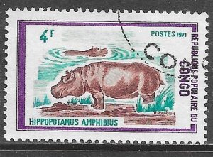 Congo 271: 4f Hippopotamus, used, F-VF