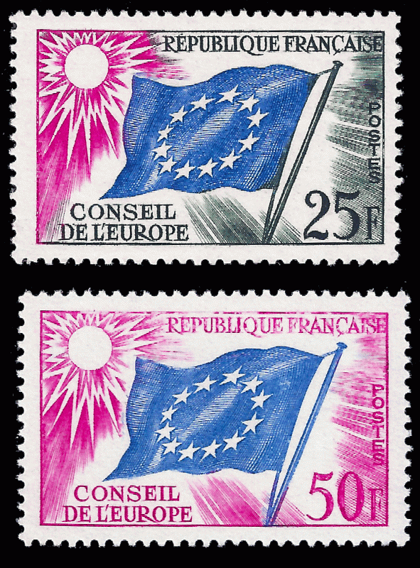 France official 1958 Sc 1O8-9 MNH VF