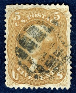 [0675] 1867 Scott#67 5c buff used cv:$750 (faults)