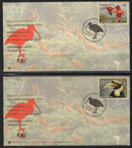 UN New York 842-845 Birds UN Postal Administration Set of Four U/A FDCs