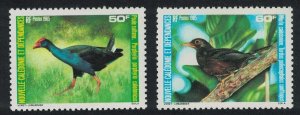 New Caledonia Birds Purple Swamphen Island Thrush 1985 MNH SG#777-778