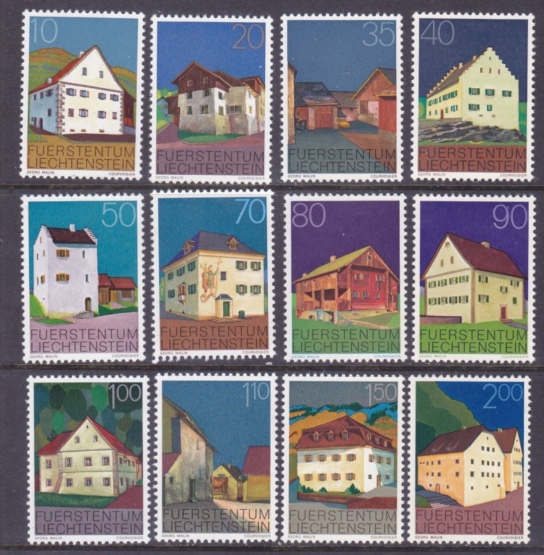 Liechtenstein 638-49 MNH 1978 Farmhouses Full Set of 12 Very Fine