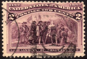 1893, US 2c, Landing of Columbus, Used, Sc 231